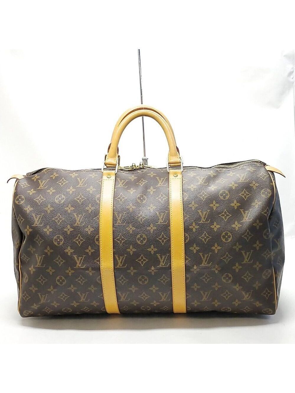 Louis Vuitton LV Boston Bag Keepall 50 Brown Monogram 899-072325
